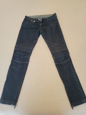Armani Exchange Dark Blue Skinny Moto Jeans with Knee Panels